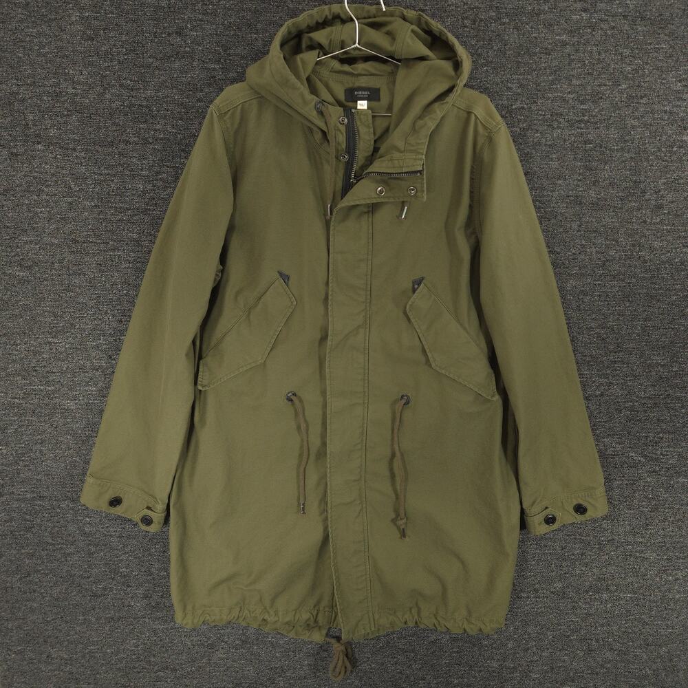 Men's Olive Green Hooded Parka Jacket